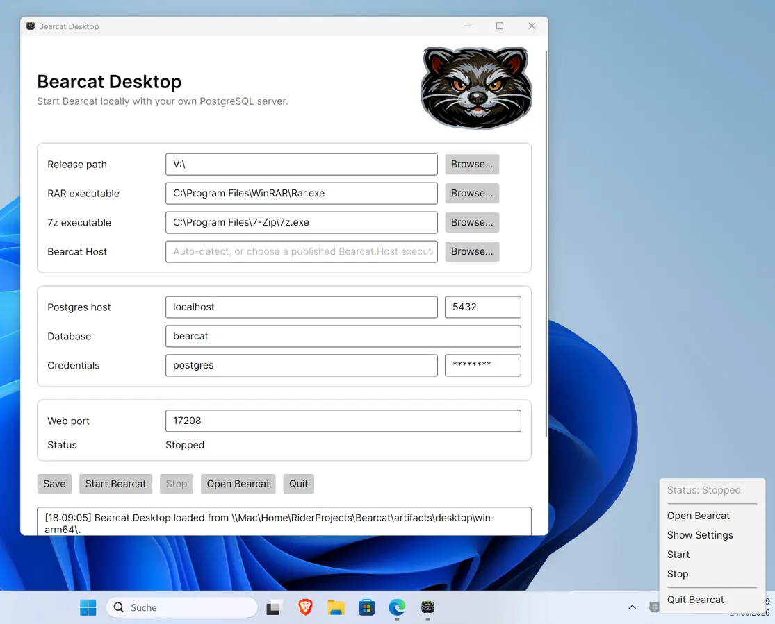 Bearcat Desktop on Windows