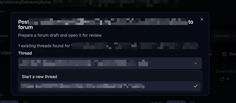 Existing thread found