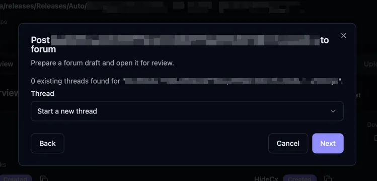 No existing thread found