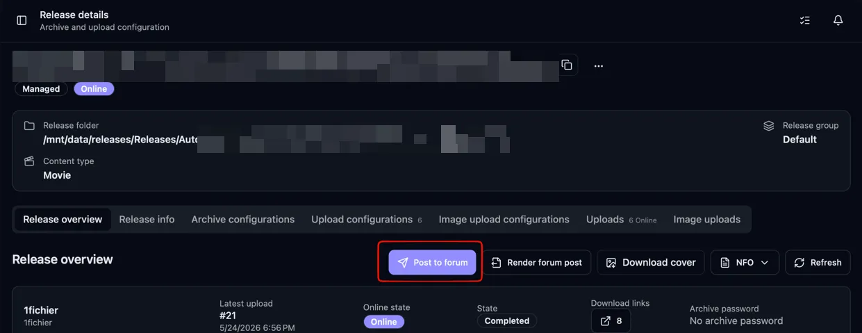 Post to forum button